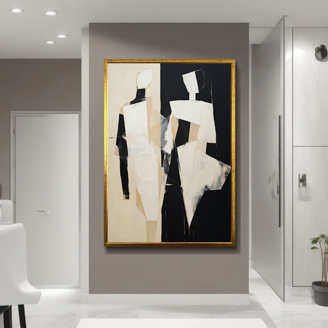 Abstract Figures Painting, Contemporary Minimalist - Image 4