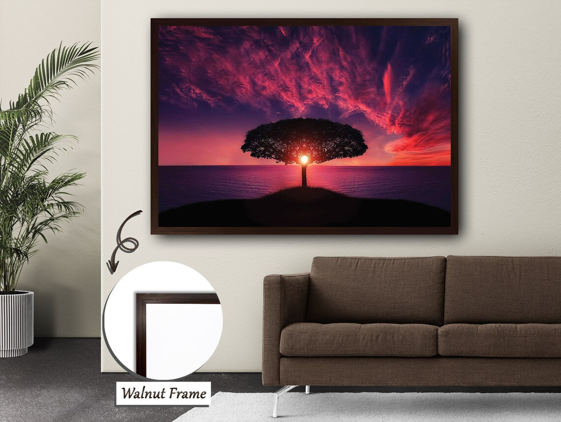 Tree Shadow at Sunset, Contemporary Decor - Image 4