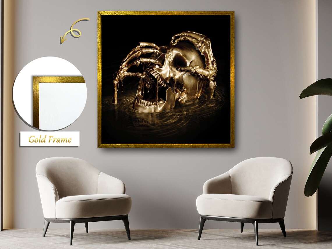 Golden Skeleton Gazing At The Sky, Contemplative Art - Image 4