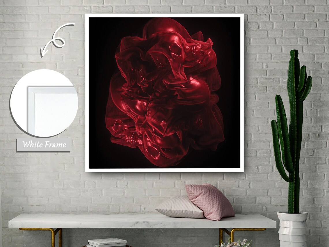 Red Paint Dissolving In Water, Abstract Expressionism - Image 3