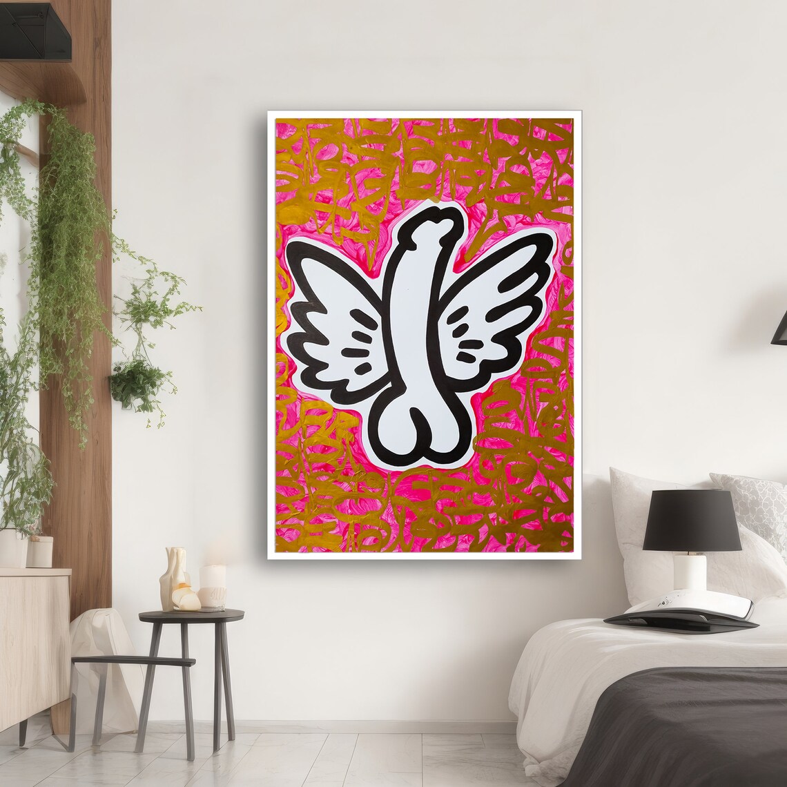 Modern Abstract Winged Figure, Gift for Contemporary Art Lovers - Image 2