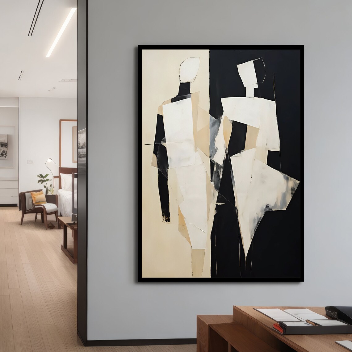 Abstract Figures Painting, Contemporary Minimalist - Image 3
