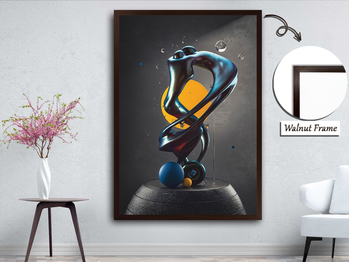Spiral Liquid Paint Flow Abstract, Contemporary Piece - Image 4