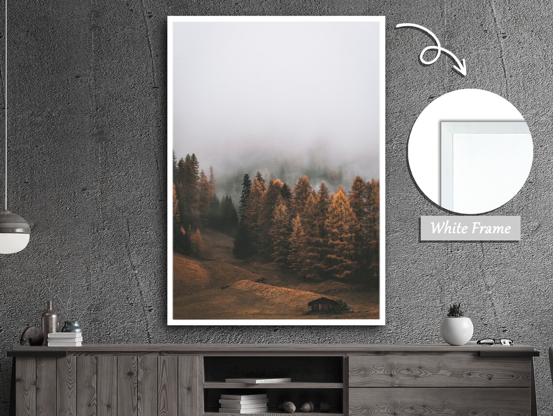 Misty Forest, Enigmatic Woods Landscape Art Print