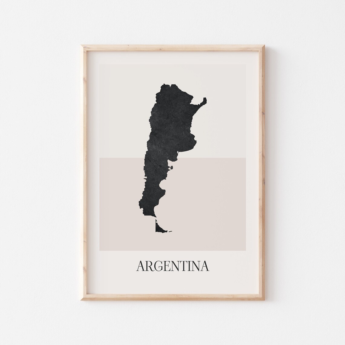 Argentina South America Minimalist Black Silhouette Country Map Poster