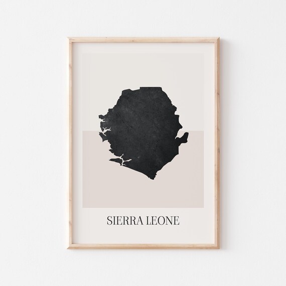 Sierra Leone Map Poster Print Minimalist Boho Wall Art Decor For Home Or Gift