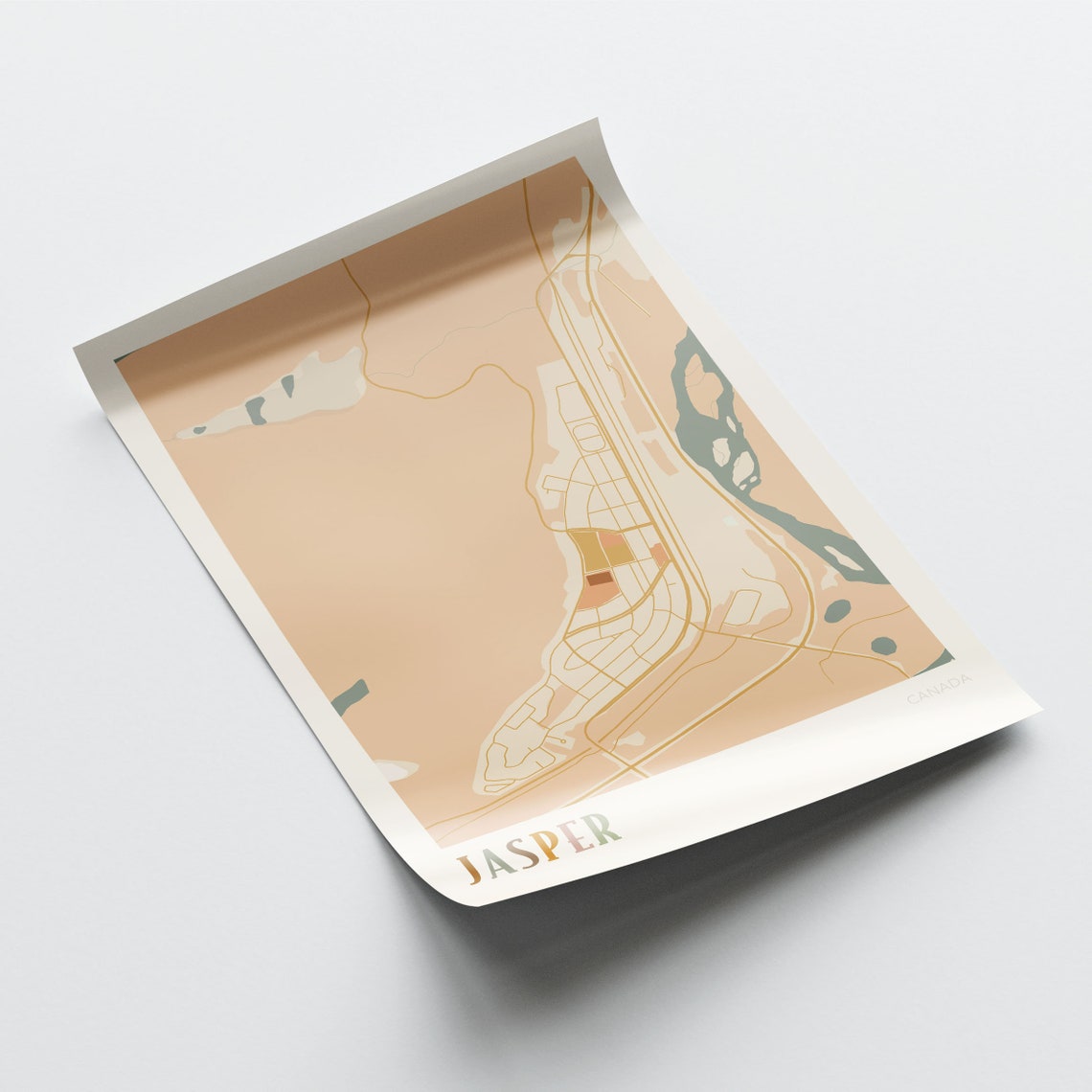 Jasper Canada Warm Terracotta Minimalist City Map Poster Decor - Image 2