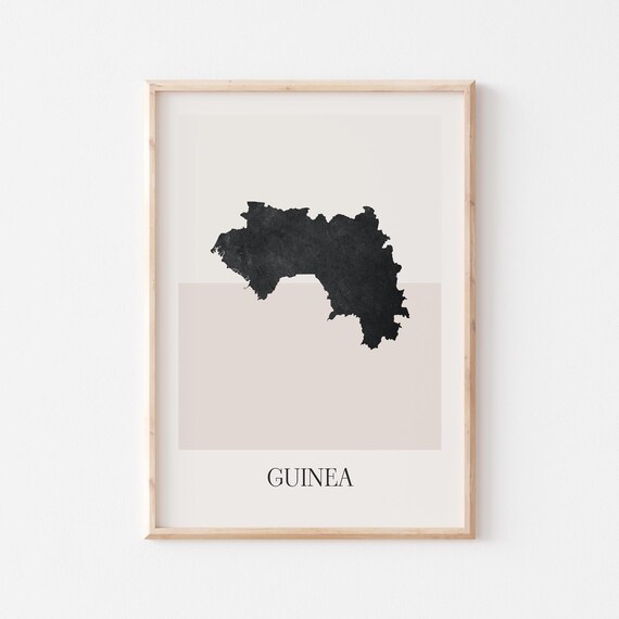 Guinea Map Poster Print Minimalist Boho Wall Art Decor For Home Or Gift