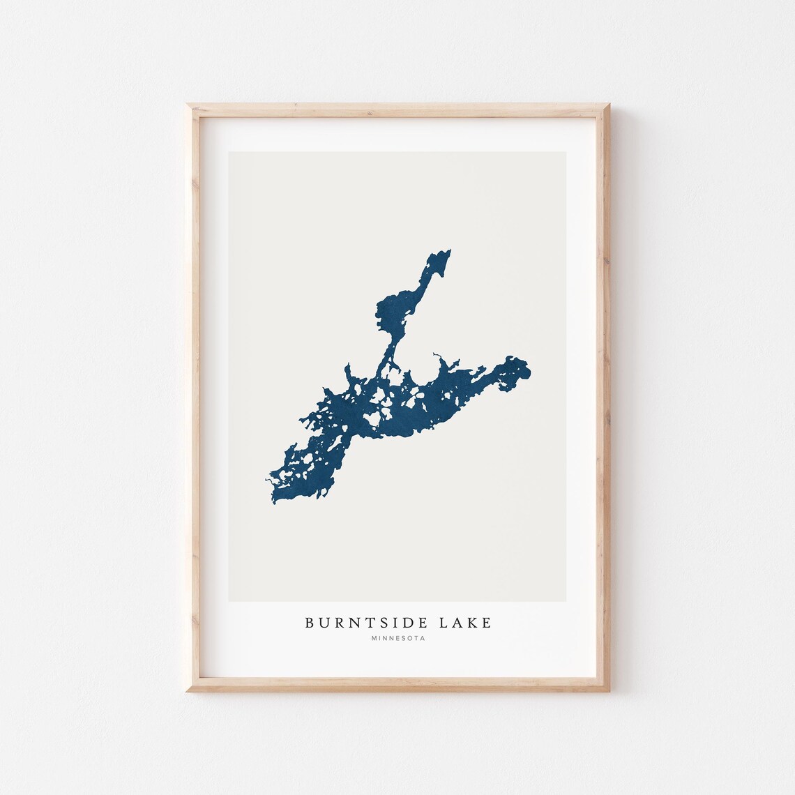 Burntside Lake Map Poster Print, Minnesota