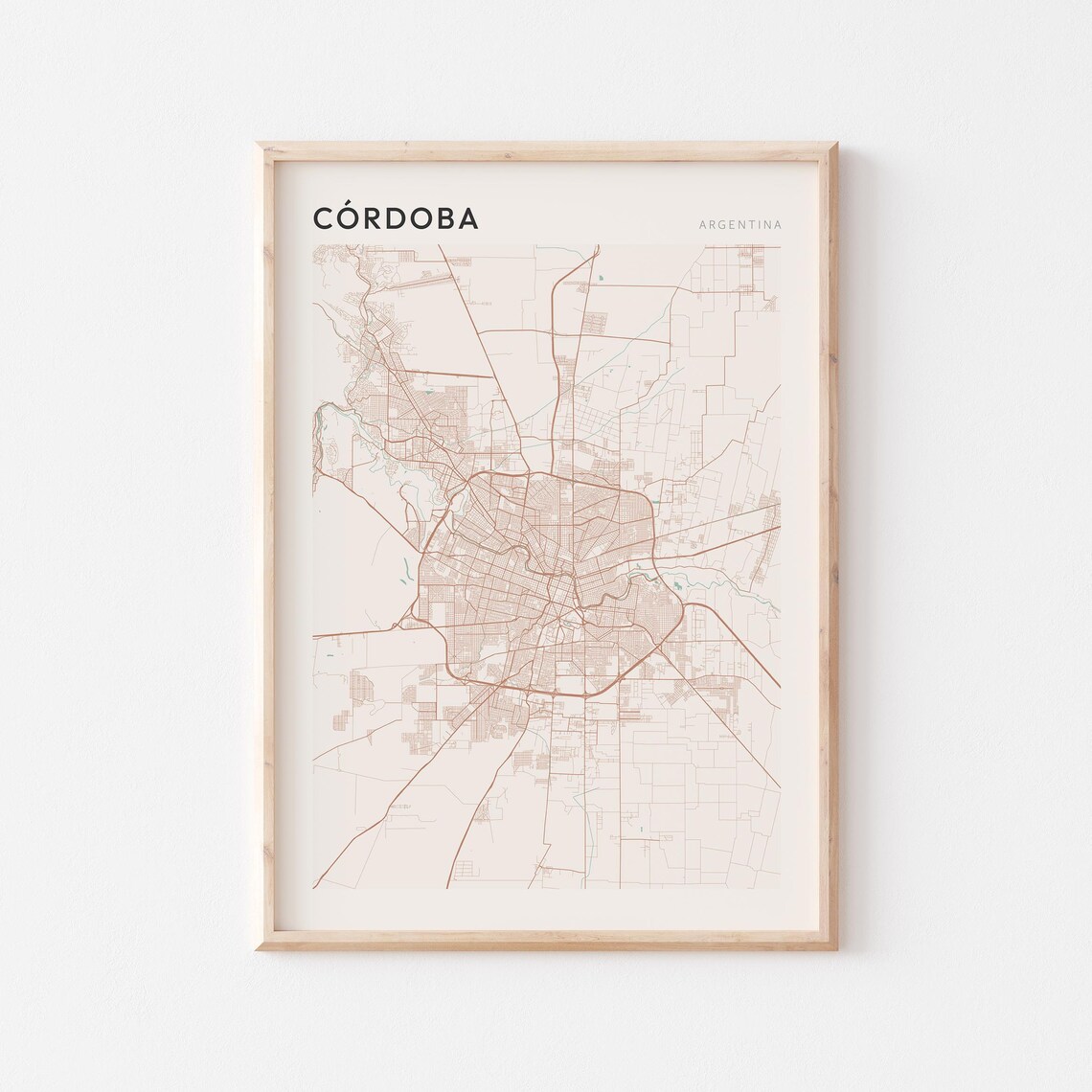 Cordoba Map Poster Print, Minimalist Travel Gift