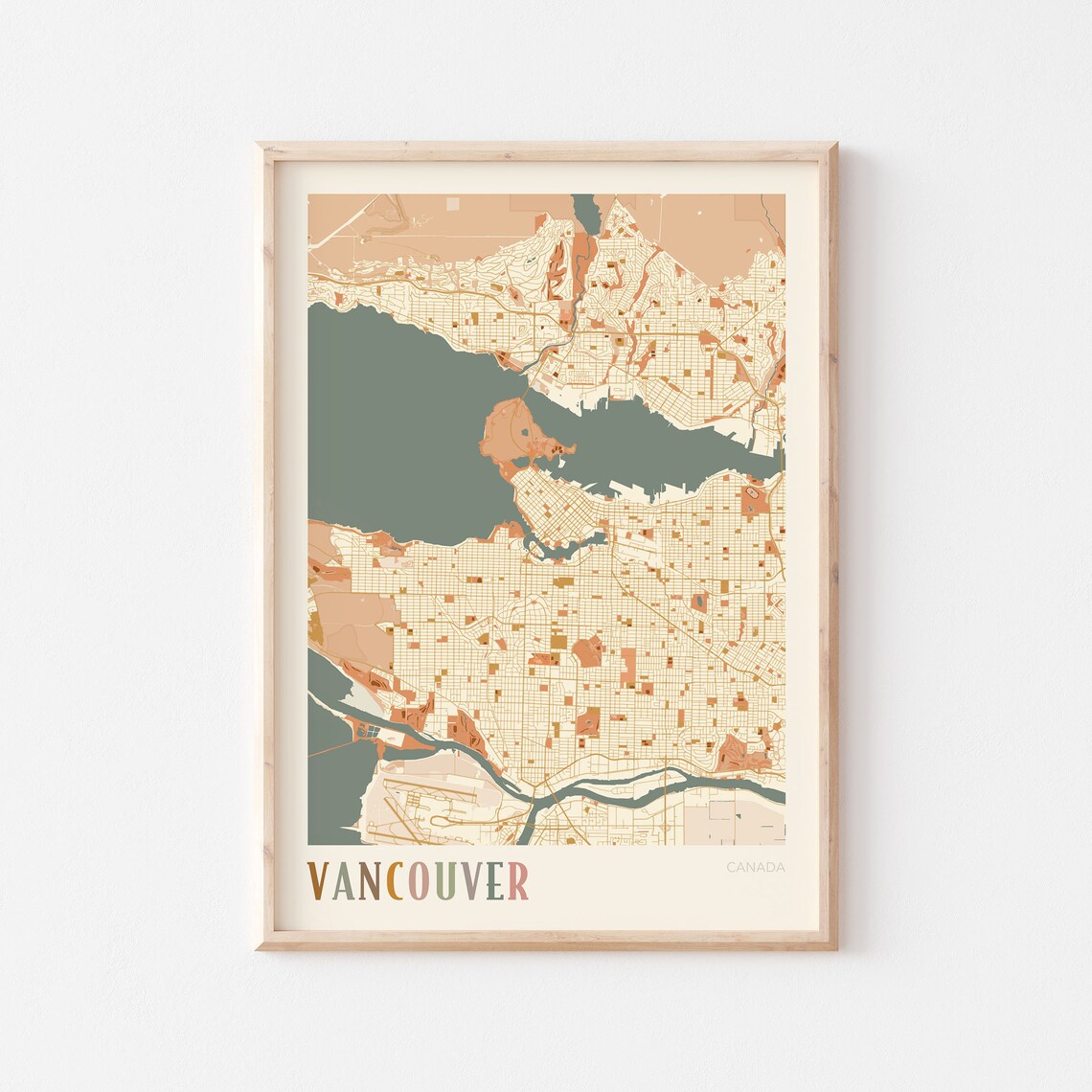 Vancouver Map Poster, Boho Travel Poster
