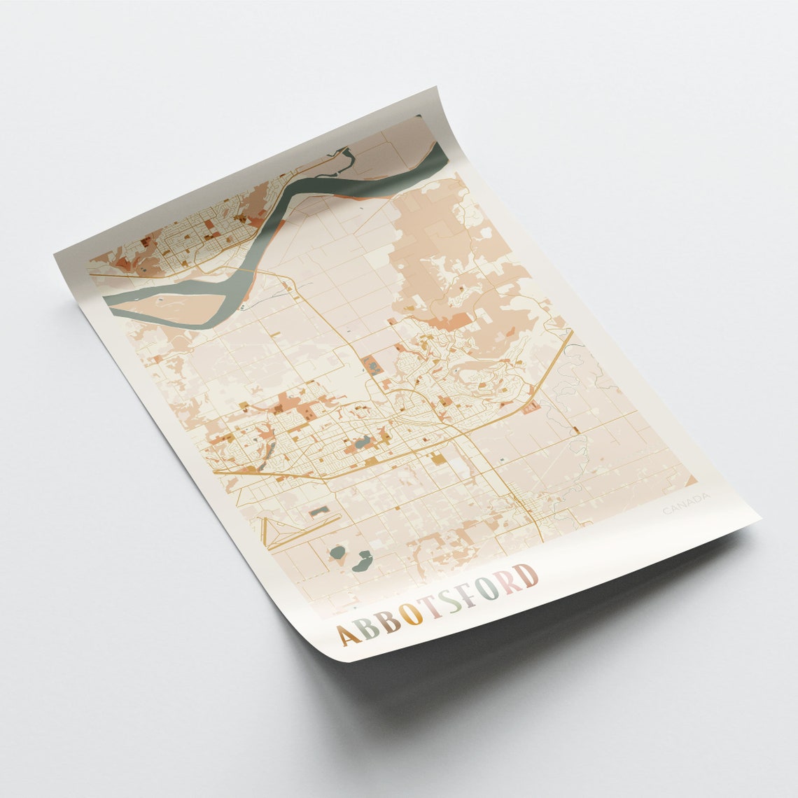 Abbotsford Canada Boho Colorful Street Map City Art Poster Home Decor - Image 2