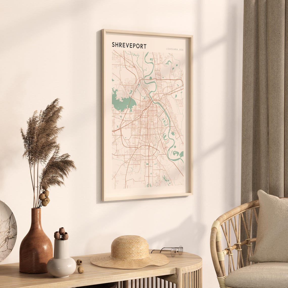 Shreveport Map Poster Shreveport Print Shreveport Poster Shreveport Wall Art Louisiana Travel Gift Scandi Poster - Image 3