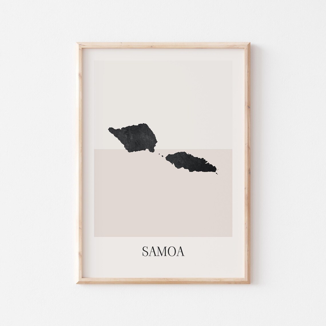 Samoa Map Poster Print, Minimalist Boho Decor