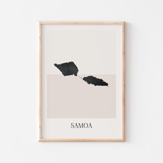 Samoa Map Poster Print, Minimalist Boho Decor