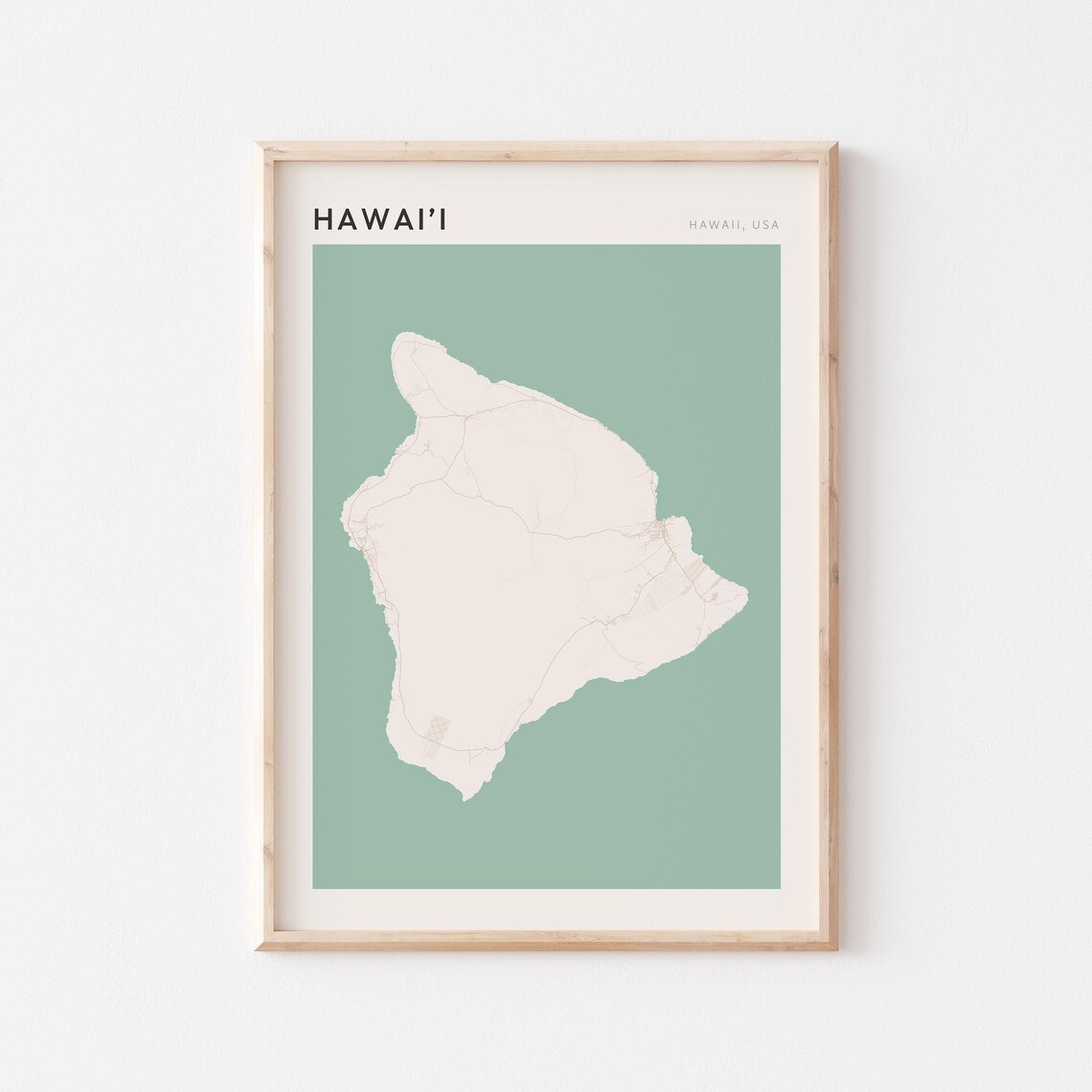 Hawai'i Hawaii Minimalist Island Map Poster Boho Wall Decor Travel Gift