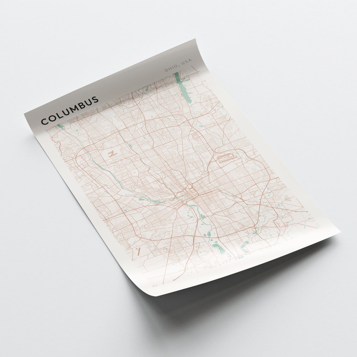 Columbus Ohio Minimalist City Street Map Travel Art Decor Poster - Image 2