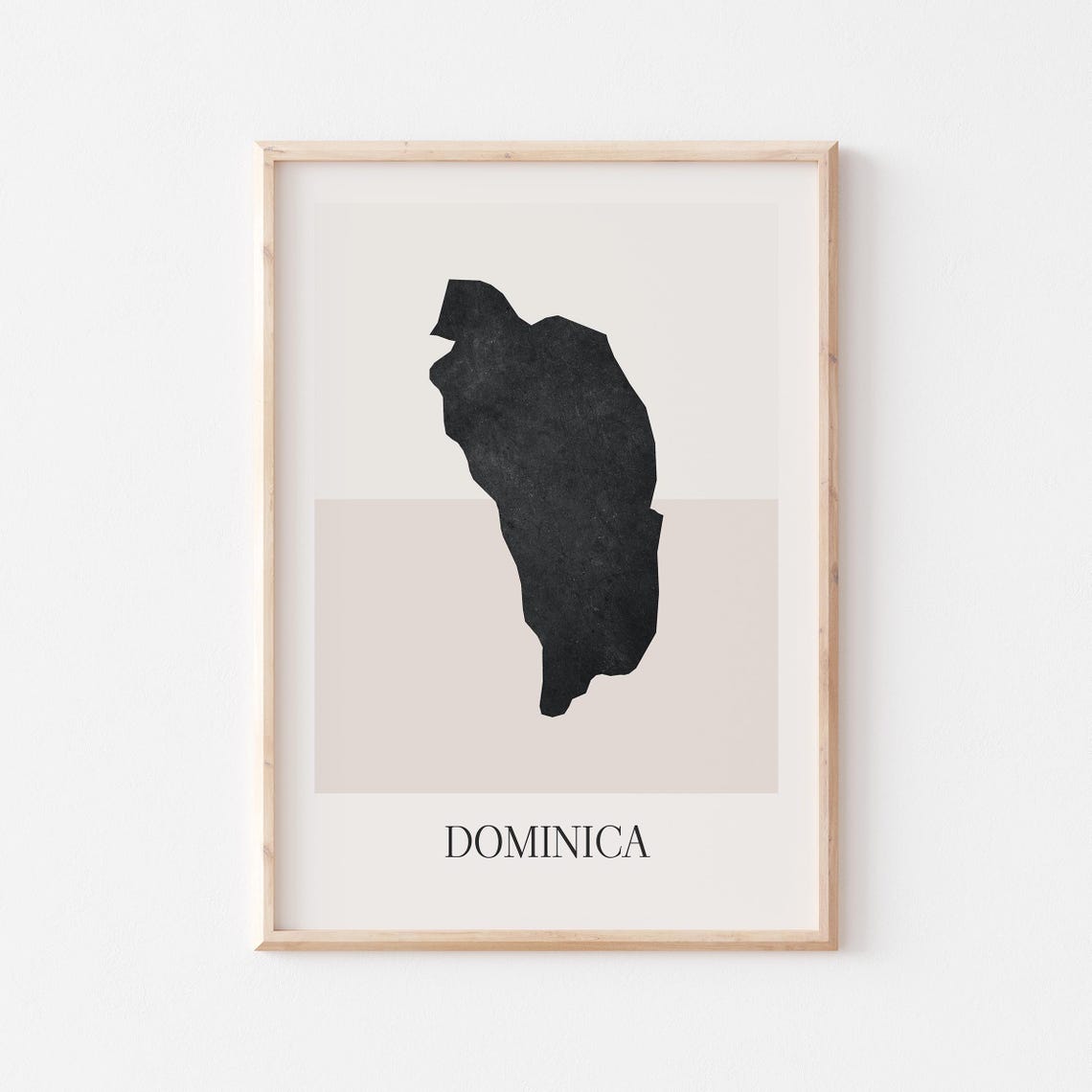Dominica Minimalist Country Map Black Silhouette Boho Style Poster
