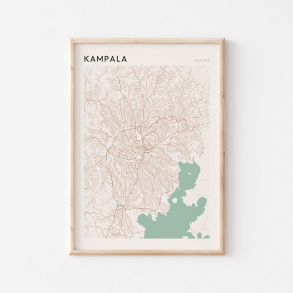 Kampala Map Poster Print Wall Art Uganda Africa Travel Gift Minimalist