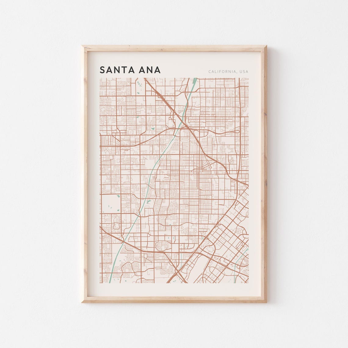 Santa Ana Map Poster Santa Ana Print Santa Ana Poster Santa Ana Wall Art California Travel Gift Farmhouse Wall Decor Gift Boyfriend