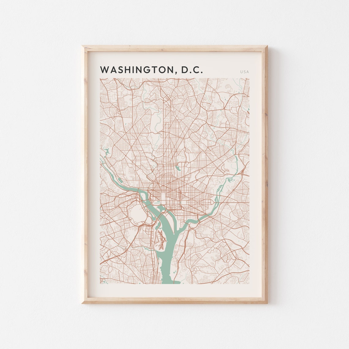Washington DC Minimalist Street Map Capital City Art Decor Poster