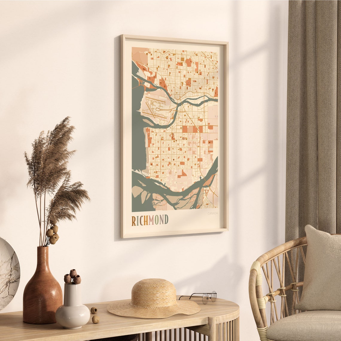 Richmond Canada Boho Colorful Street Map City Art Poster Home Decor - Image 3
