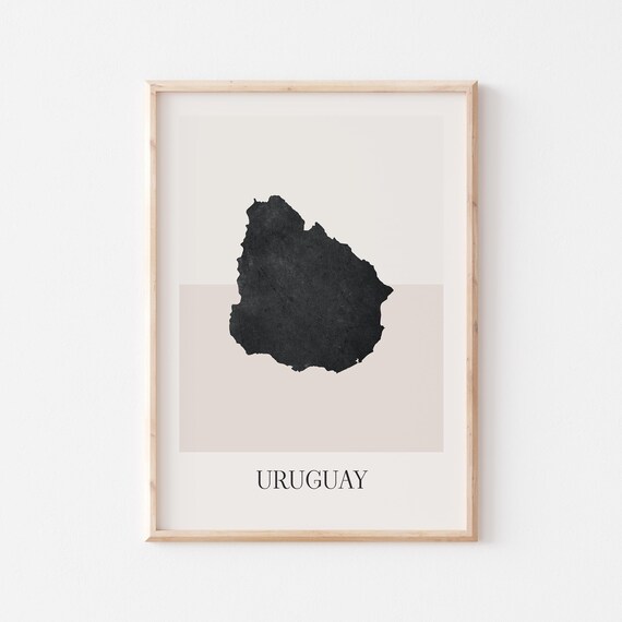 Uruguay Map Poster Print Minimalist Boho Wall Art Decor For Home Or Gift