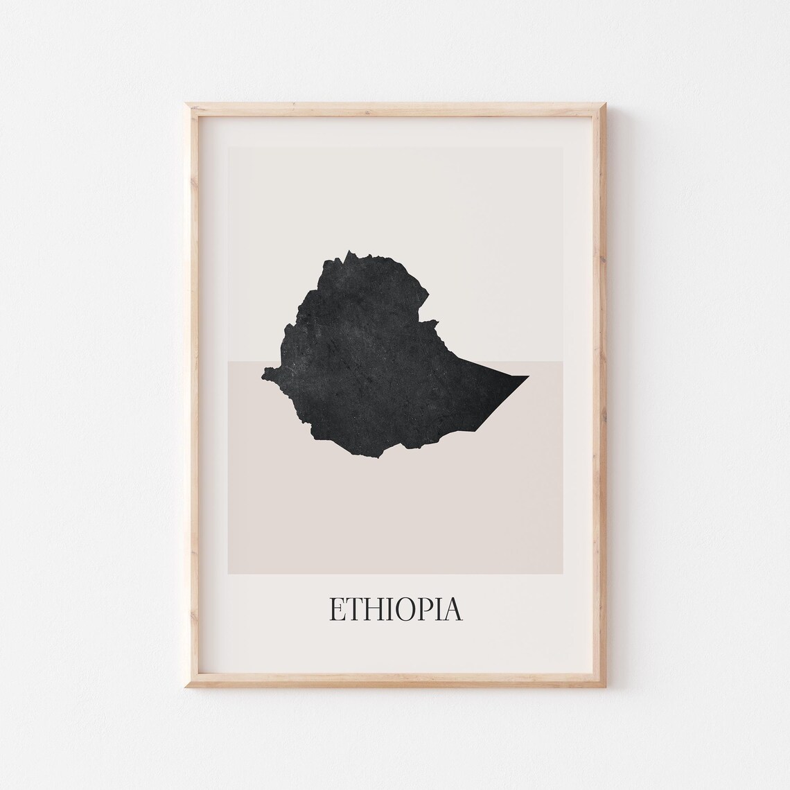 Ethiopia Map Poster Print Minimalist Boho Wall Art Decor For Home Or Gift