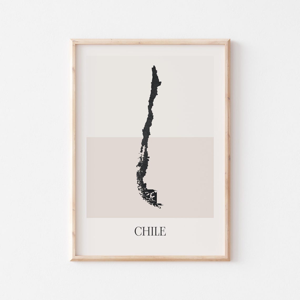 Chile Country Map Silhouette Minimalist Black Poster for Home