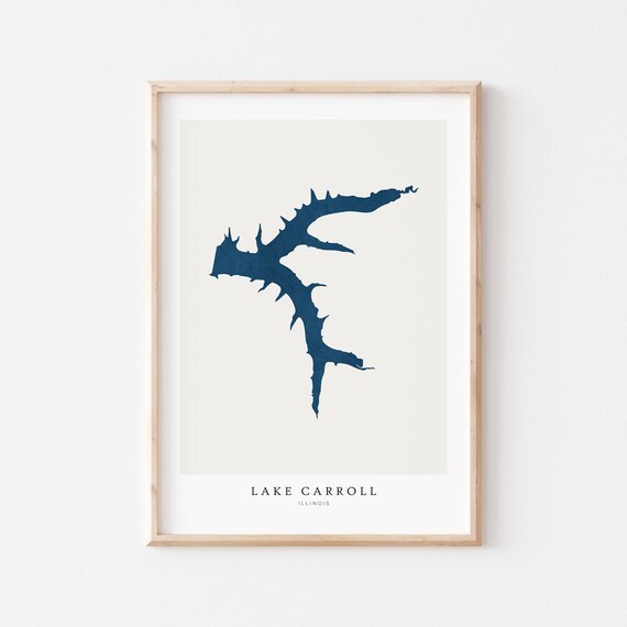 Lake Carroll Map Poster Print, Illinois