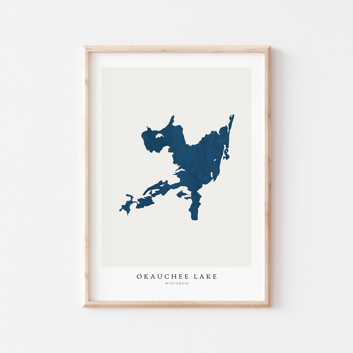 Okauchee Lake Map, Wisconsin Poster Print