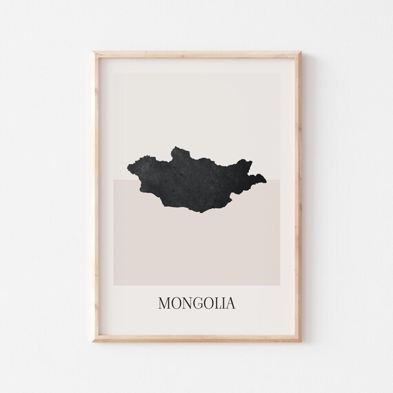 Mongolia Map Poster Print Minimalist Boho Wall Art Decor For Home Or Gift