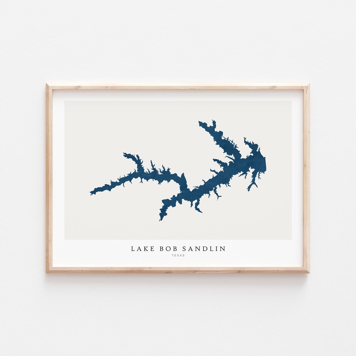 Lake Bob Sandlin Texas Wall Map Art Print