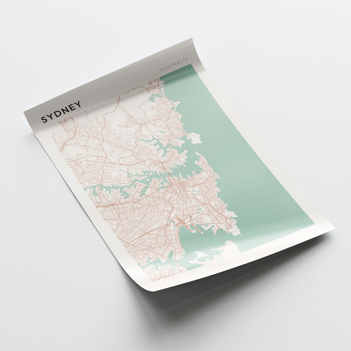 Sydney Australia Minimalist City Map Poster with Harbour Detail - Image 2