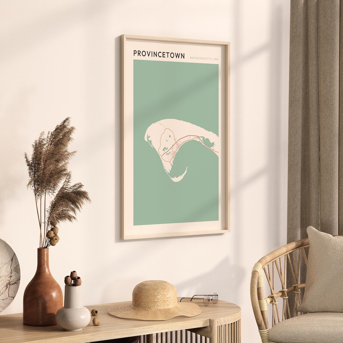 Provincetown Massachusetts Modern Minimalist City Street Map Art Poster - Image 3