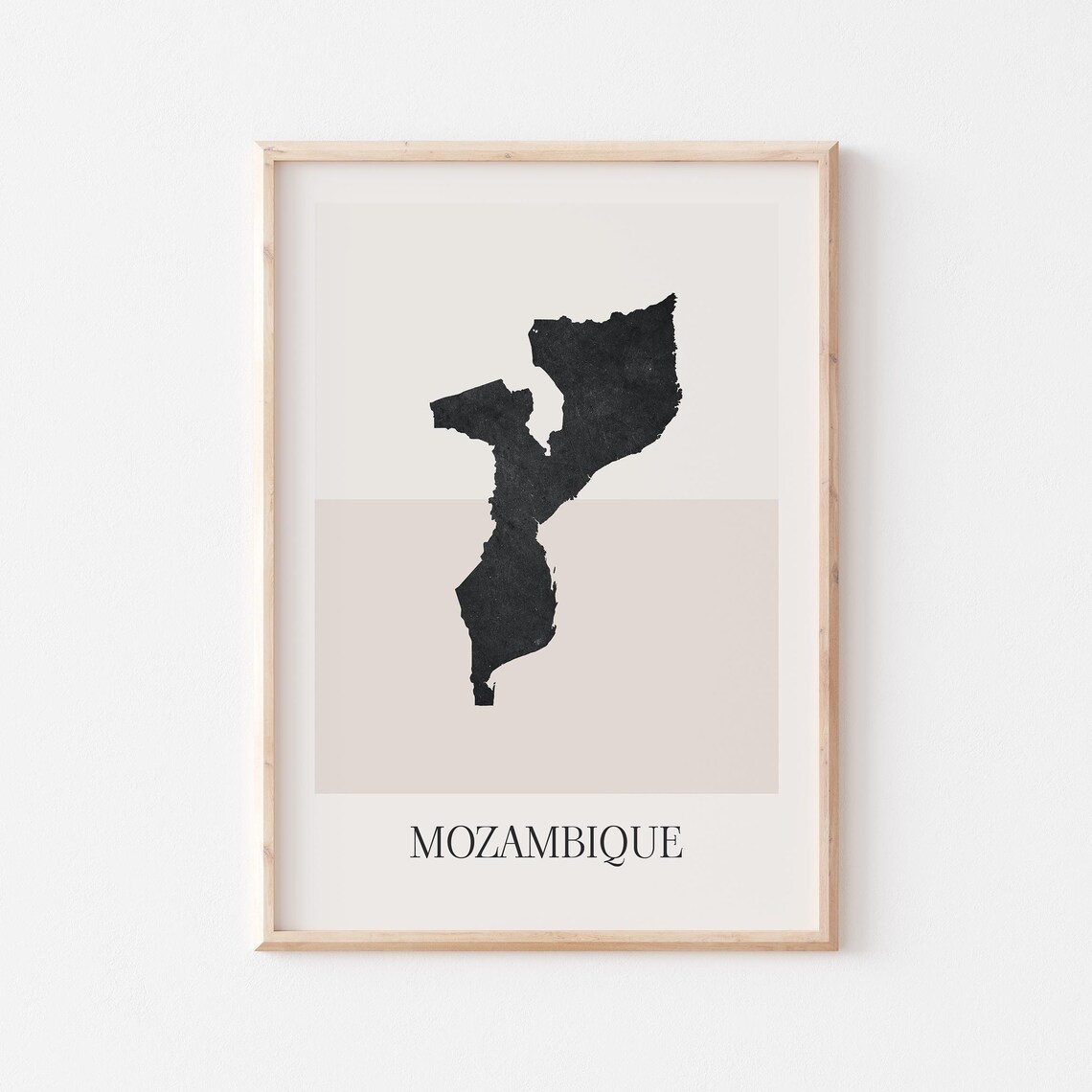Mozambique Map Poster Print Minimalist Boho Wall Art Decor For Home Or Gift