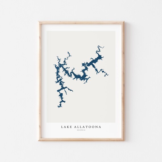 Lake Allatoona Print Poster Art Wall Map Georgia