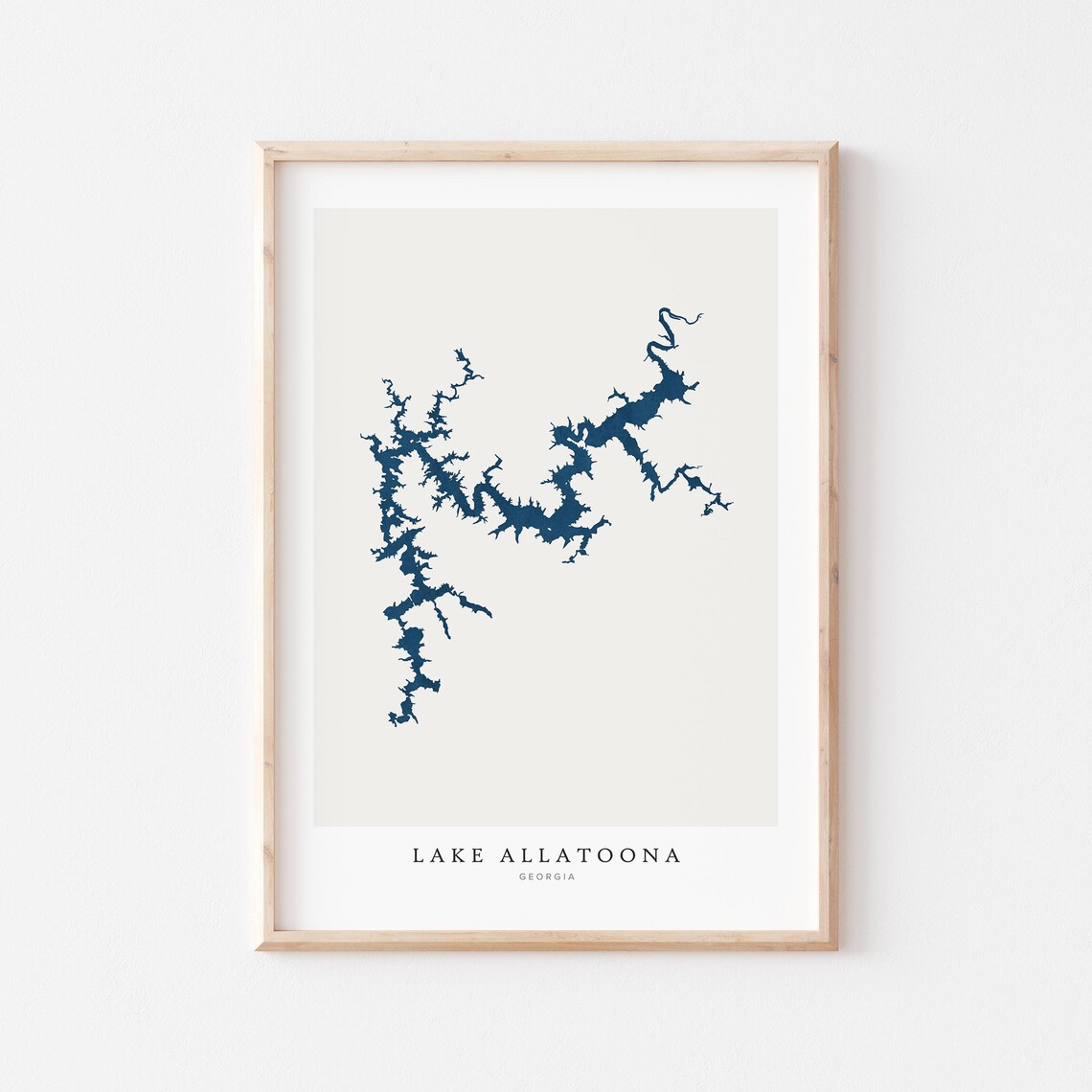 Lake Allatoona Print Poster Art Wall Map Georgia