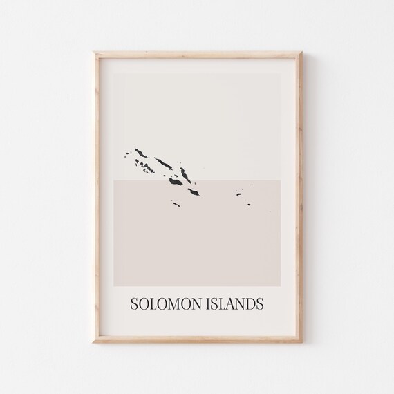 Solomon Islands Map Poster Print Minimalist Boho Wall Art Decor