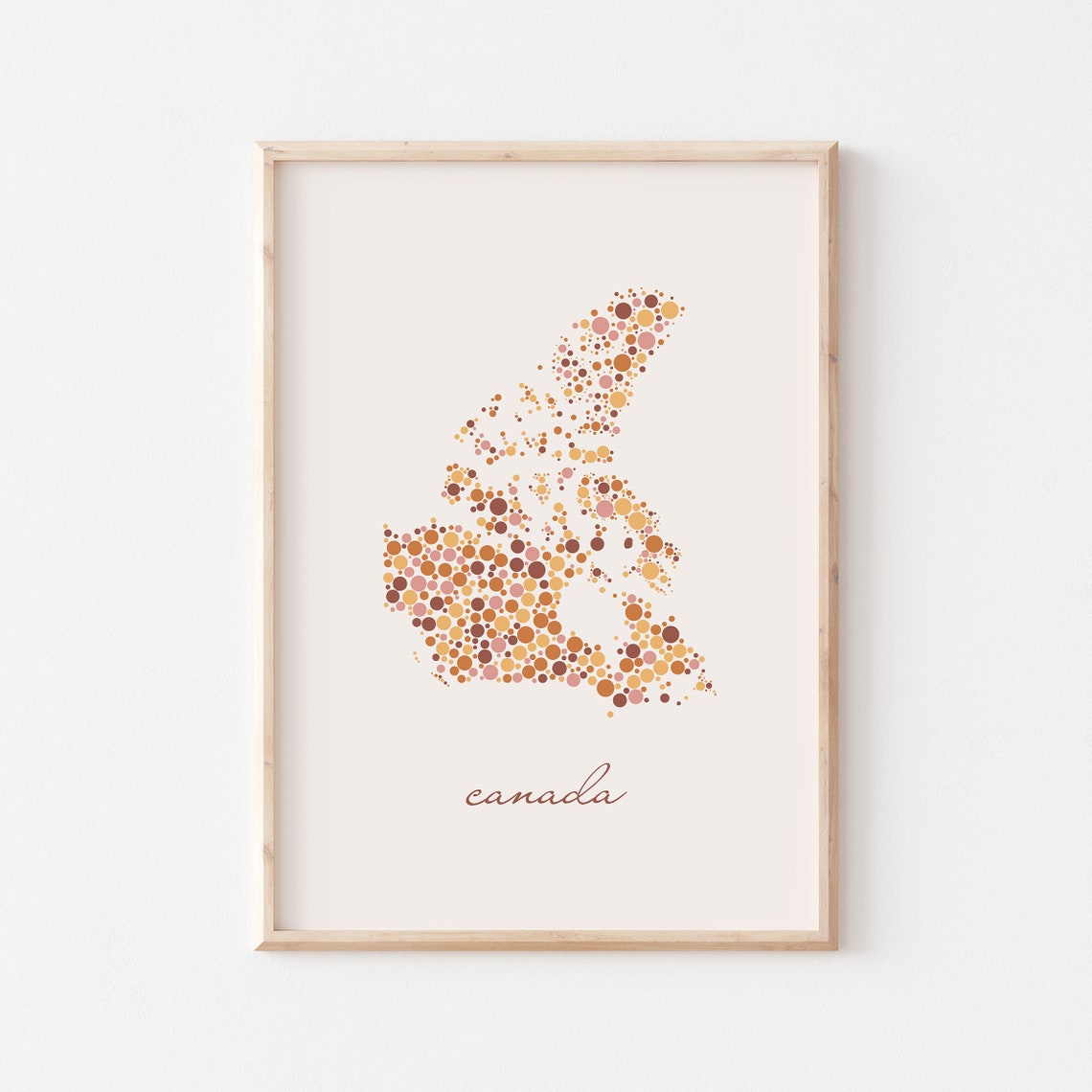 Canada Country Dotted Bubble Map Poster Modern Travel Gift Artwork - Image 3