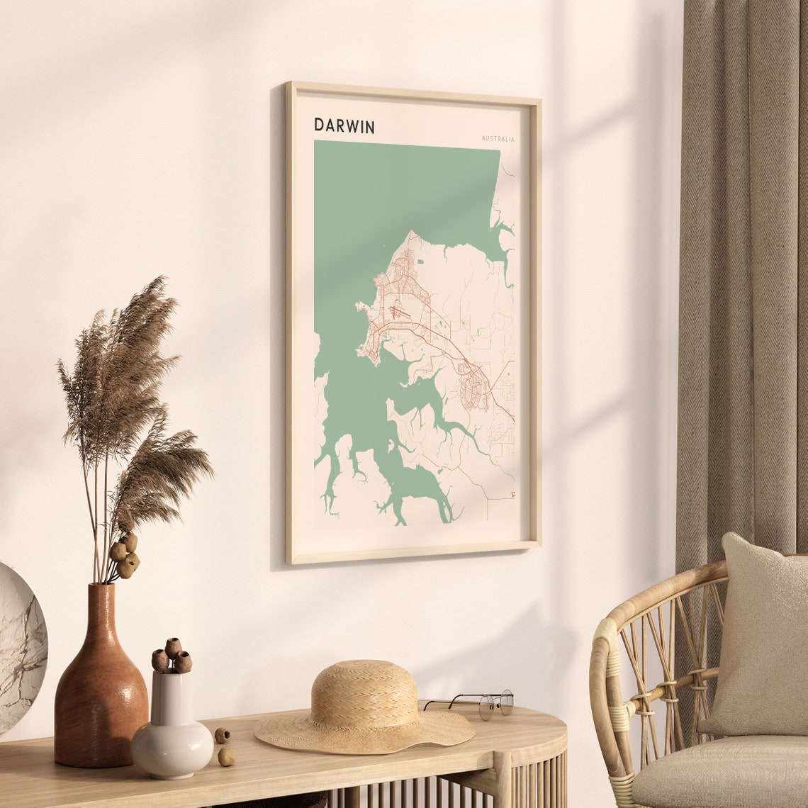 Darwin Northern Territory Australia Modern Minimalist Map Poster - Image 3