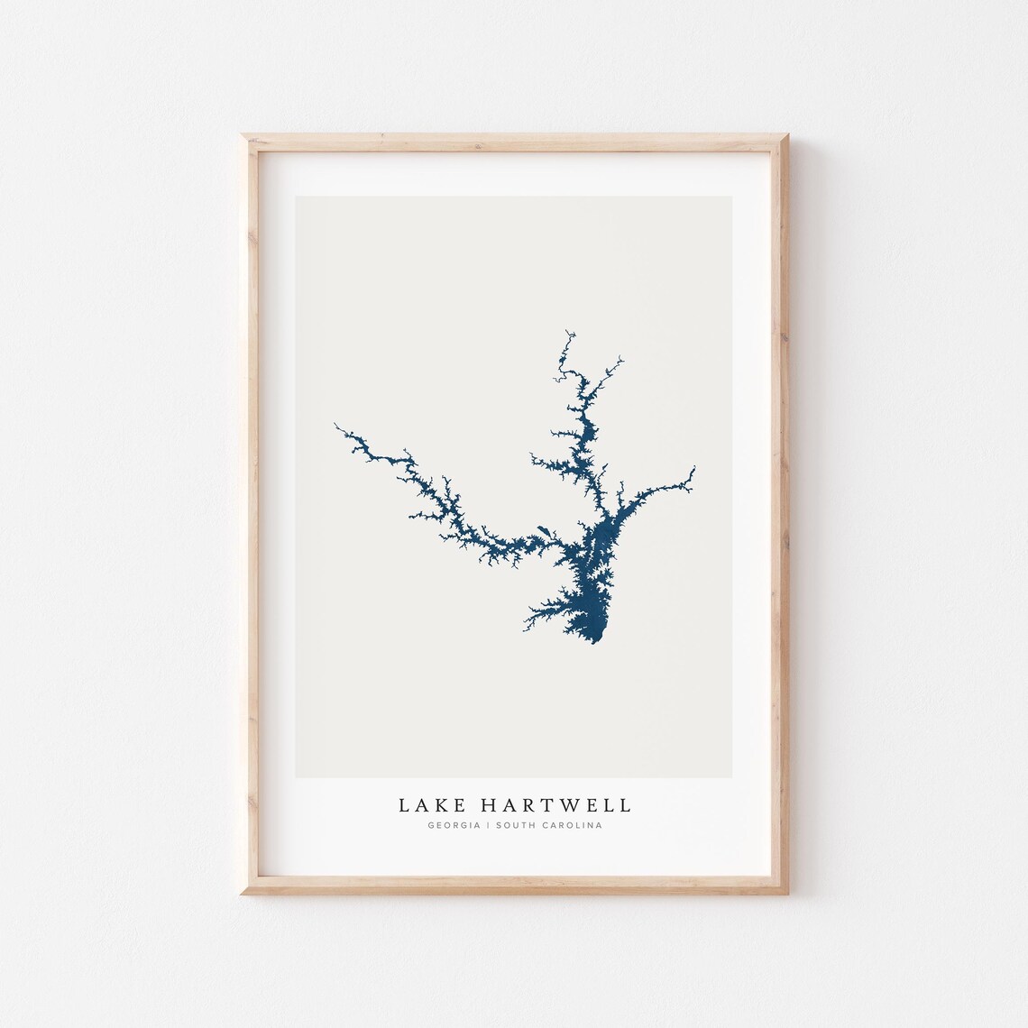 Lake Hartwell Map Poster, Georgia South Carolina