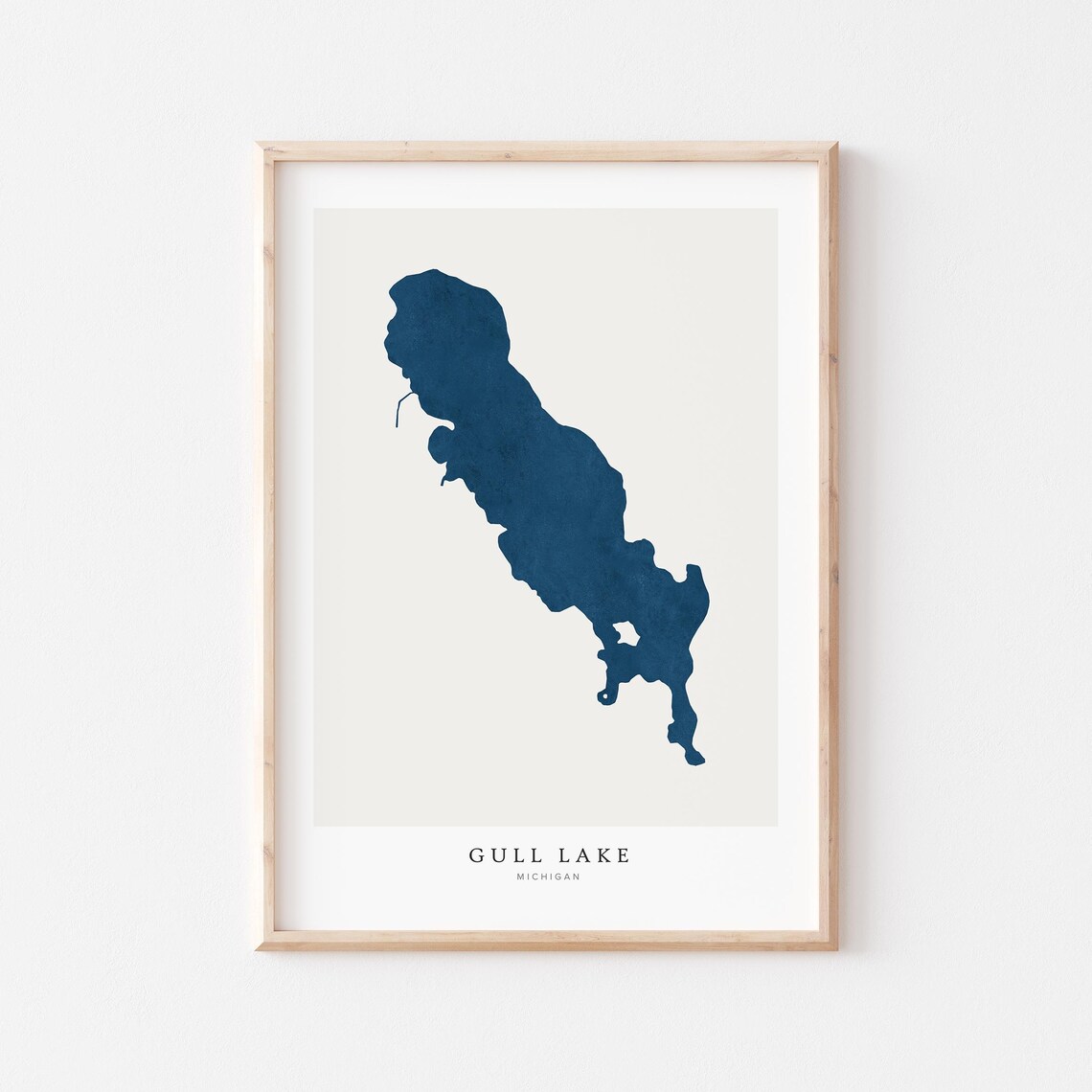 Gull Lake Map Poster, Michigan Wall Art Print