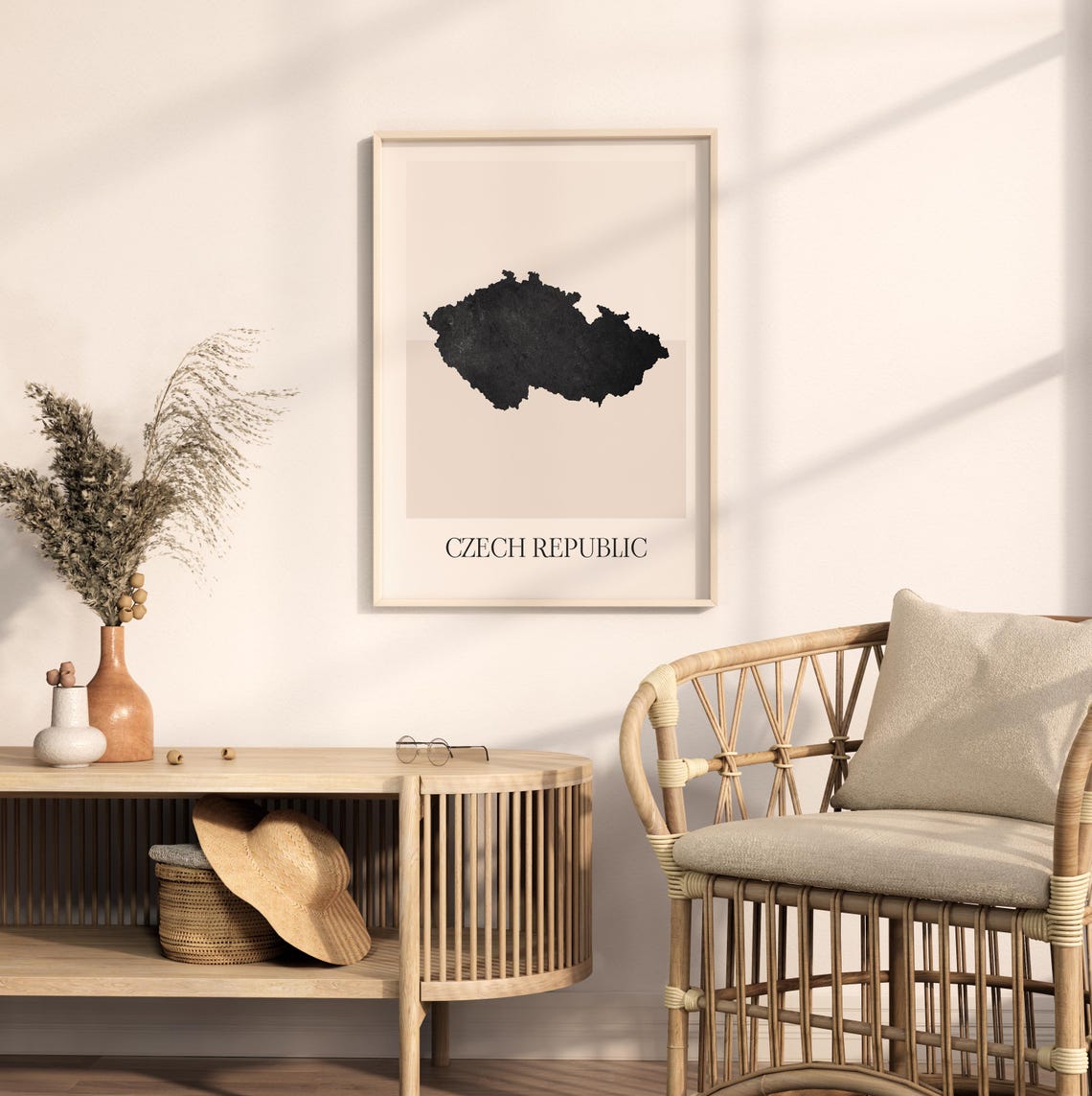 Czech Republic Country Map Silhouette Minimalist Art Poster for Home - Image 2