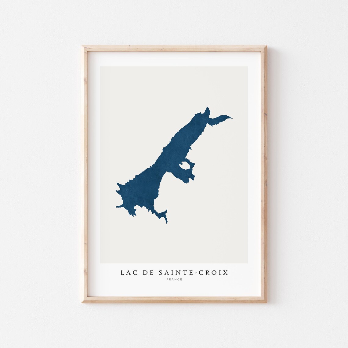 Lac de Sainte-Croix France Minimalist Lake Map Poster Navy Wall Decor