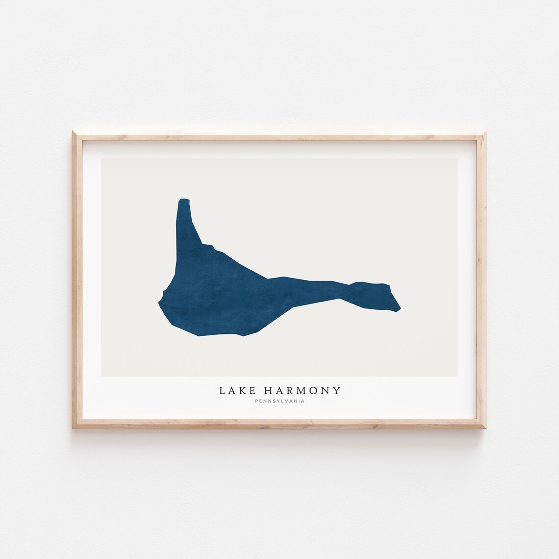 Lake Harmony Map Art Print, Pennsylvania