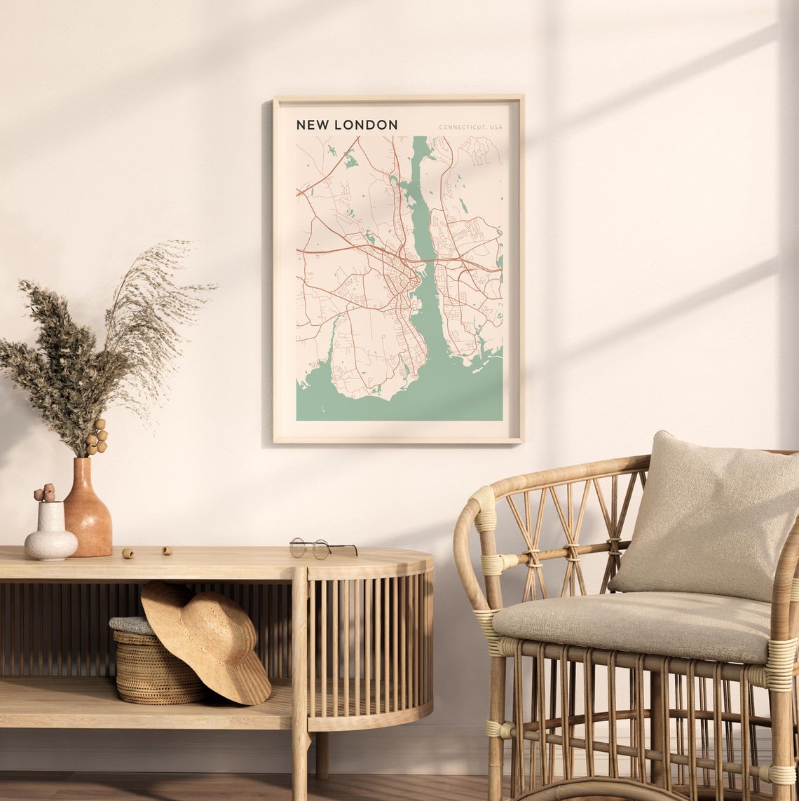 New London Map Poster New London Print New London Poster New London Wall Art Connecticut Travel Gift Farmhouse Wall Decor Office Art - Image 2