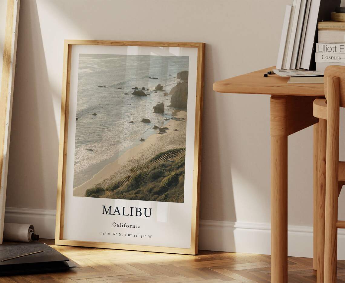 Malibu Travel Poster, California Wall Art - Image 2
