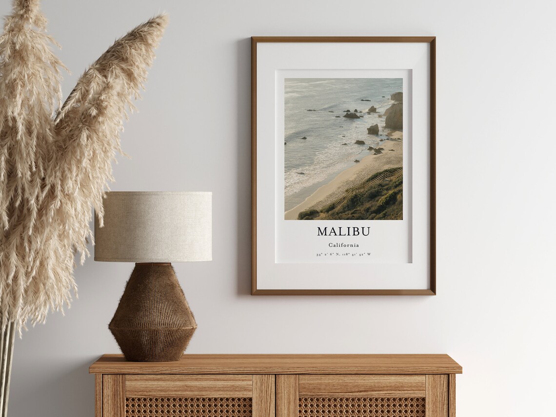 Malibu Travel Poster, California Wall Art - Image 3