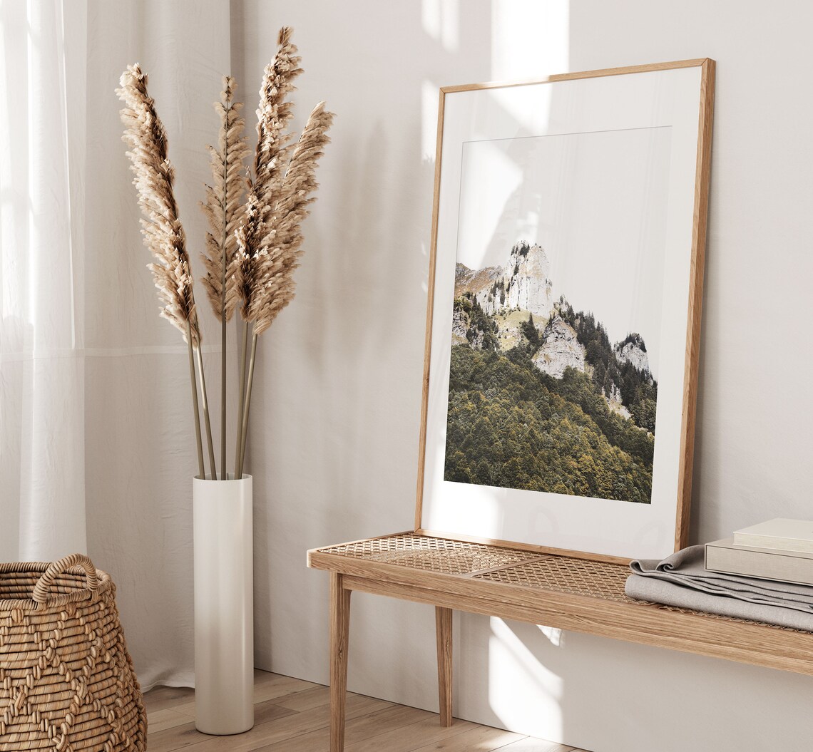 Mountain Art Print, Modern Minimalist Nature Poster - Image 3